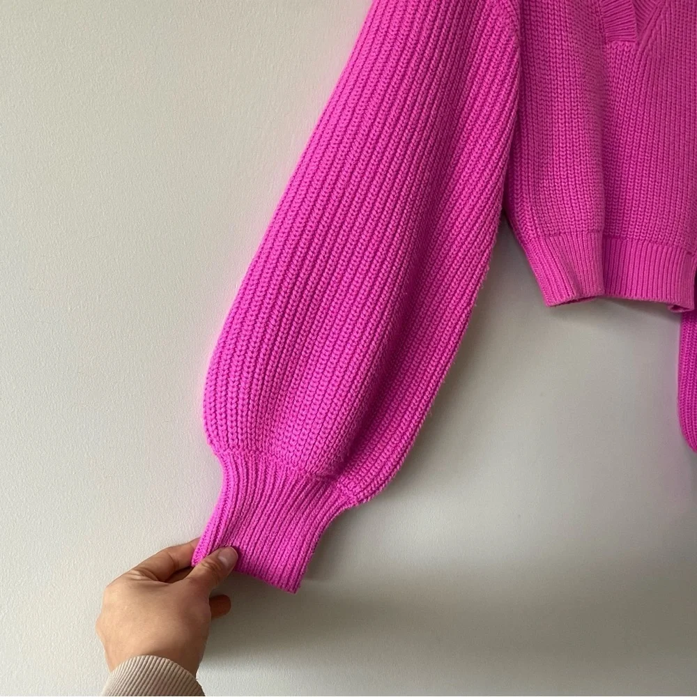 Zara Balloon Sleeve Knit Sweater Size Small​​​​